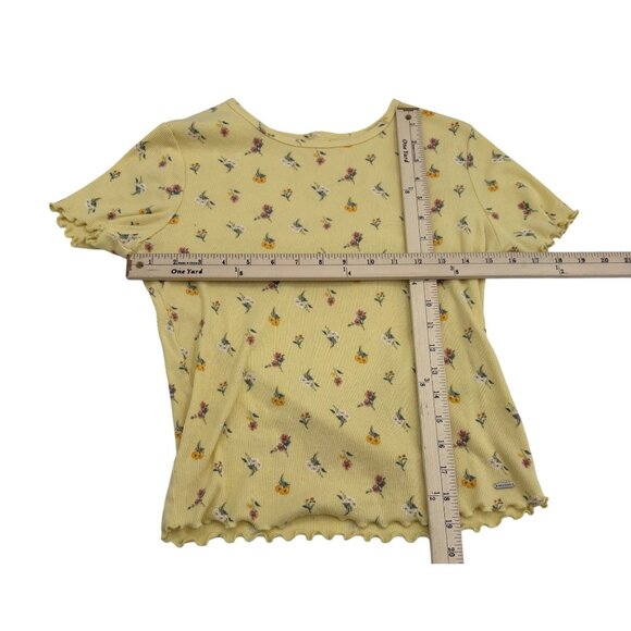 Hollister Must-Have Collection Yellow Floral T-Shirt Medium Short Sleeve - Picture 3 of 4